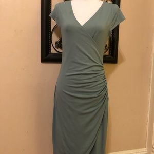 Ann Taylor. Wrap v neck dress with side Ruching.